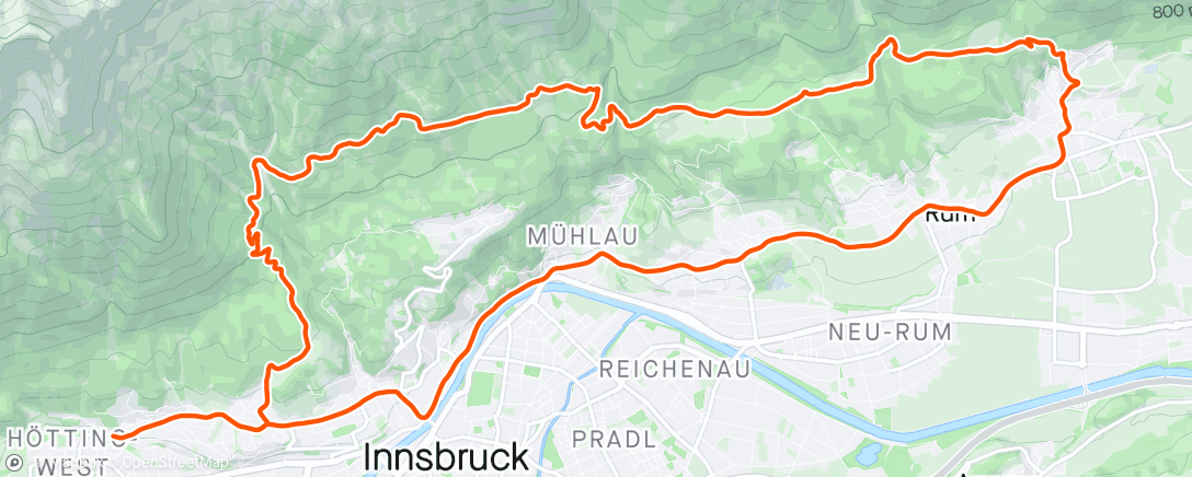 Map of the activity, Innsbruck / Thaur