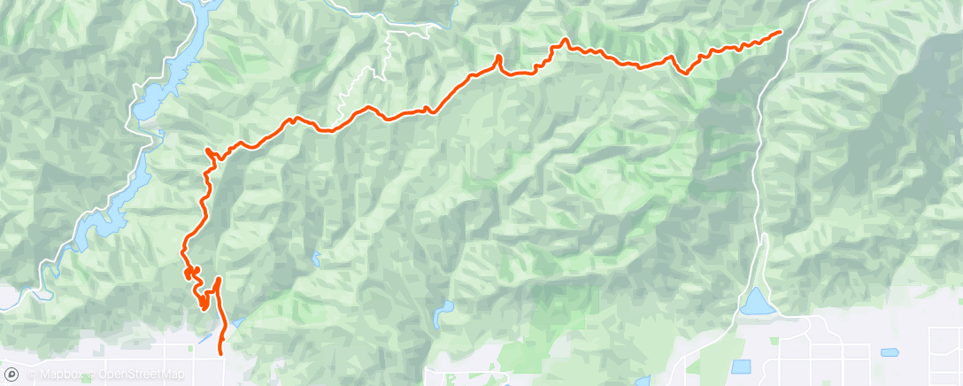 Map of the activity, GLENDORA MTN TO GLENDORA RIDGE RIDE