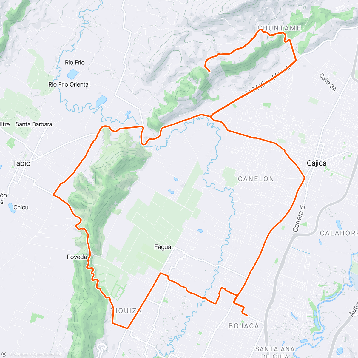 Map of the activity, Cumbre - Lourdes