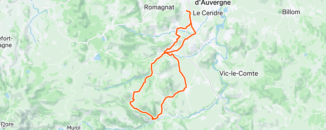 Map of the activity, Sortie vélo le midi
