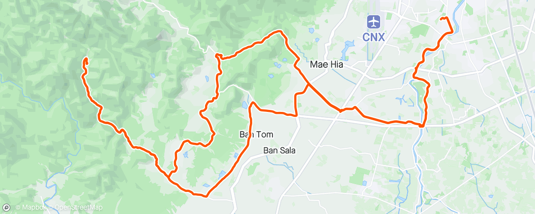 Mapa da atividade, Wet & Mucky Morning Ride - Nam Phrae, Ob Khan, Middle Path, Doi Gom