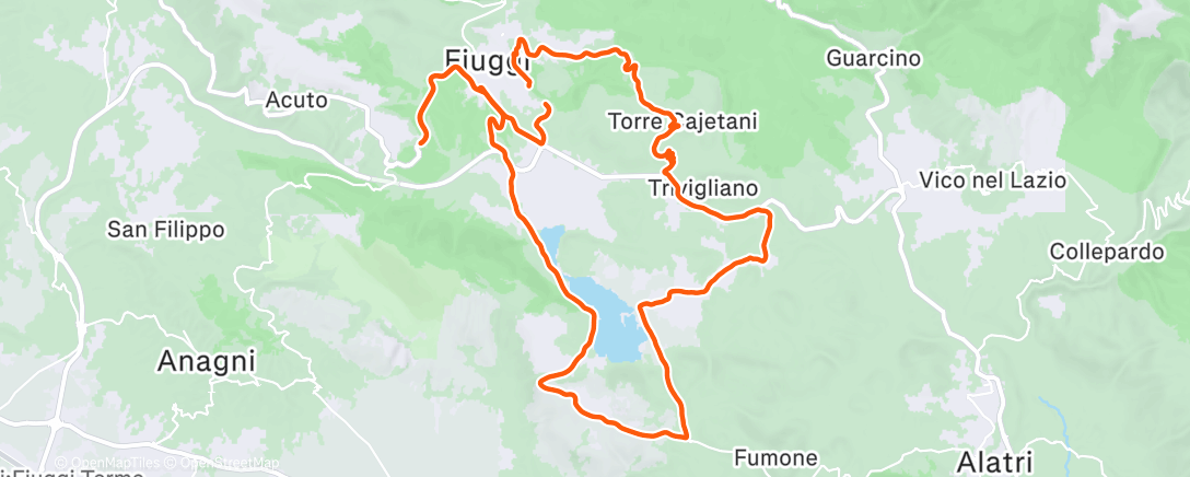 Map of the activity, Pedalata dell'ora di pranzo