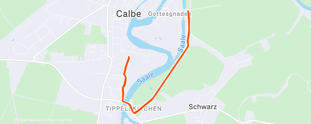 Map of the activity, Lauf am Nachmittag