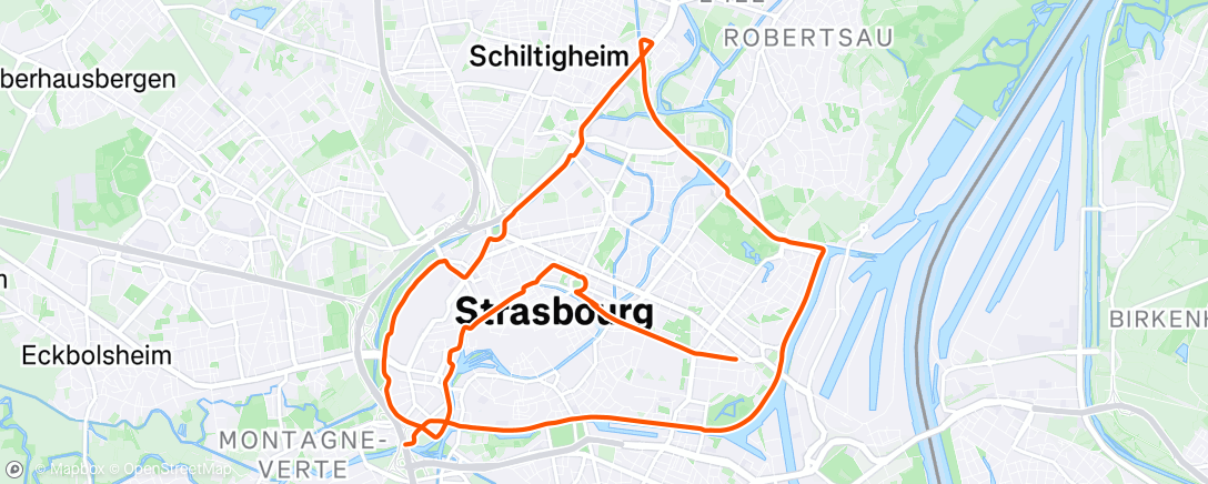 Map of the activity, Strasbourg, lower Rhine, France, Cycling