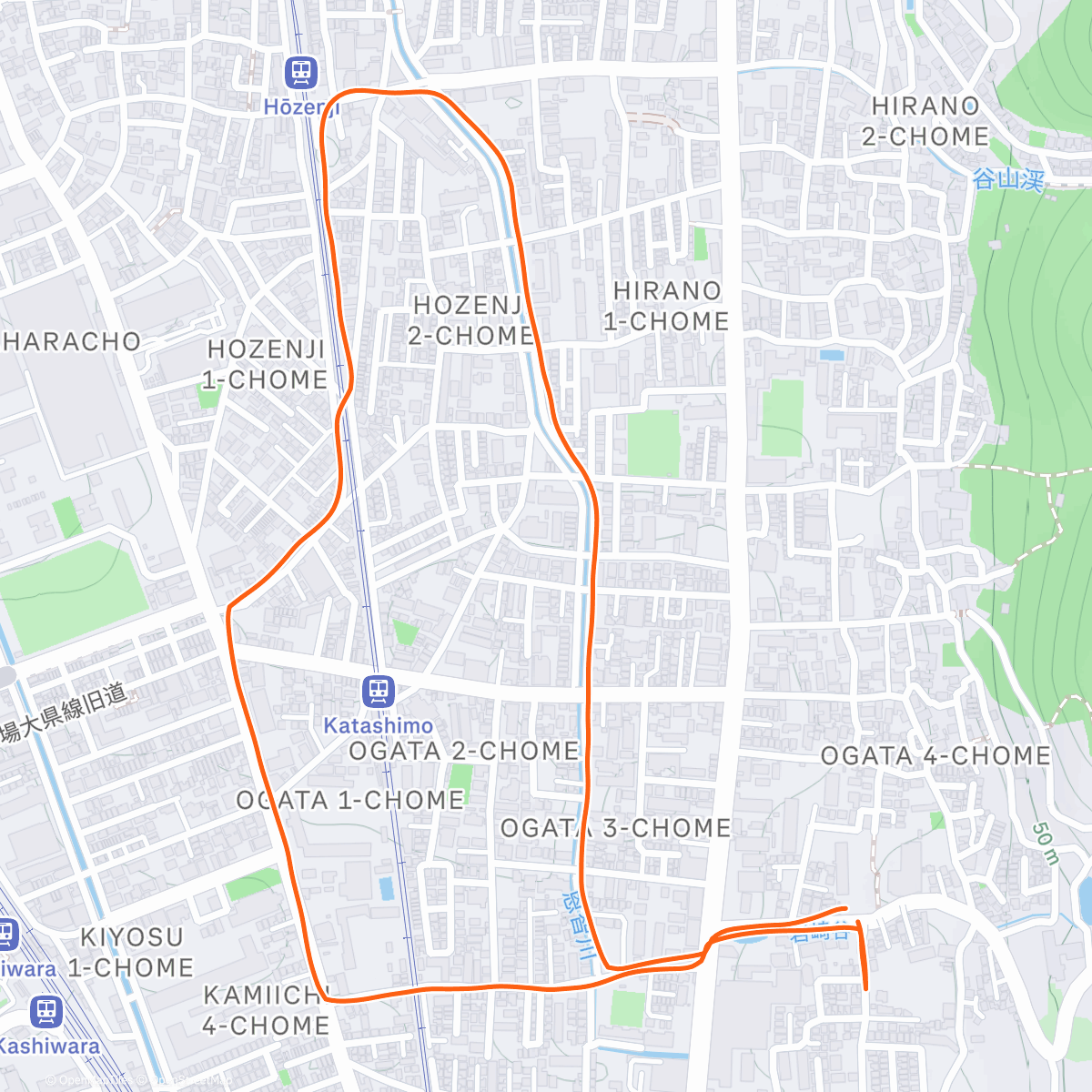 Map of the activity, Thursday Morning Run