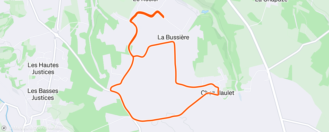 Map of the activity, Course à pied le matin