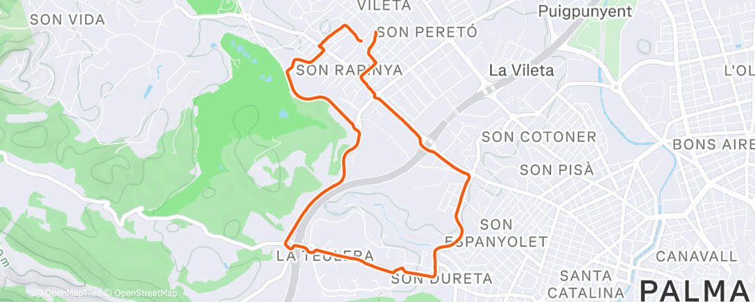 Map of the activity, Caminata de mañana