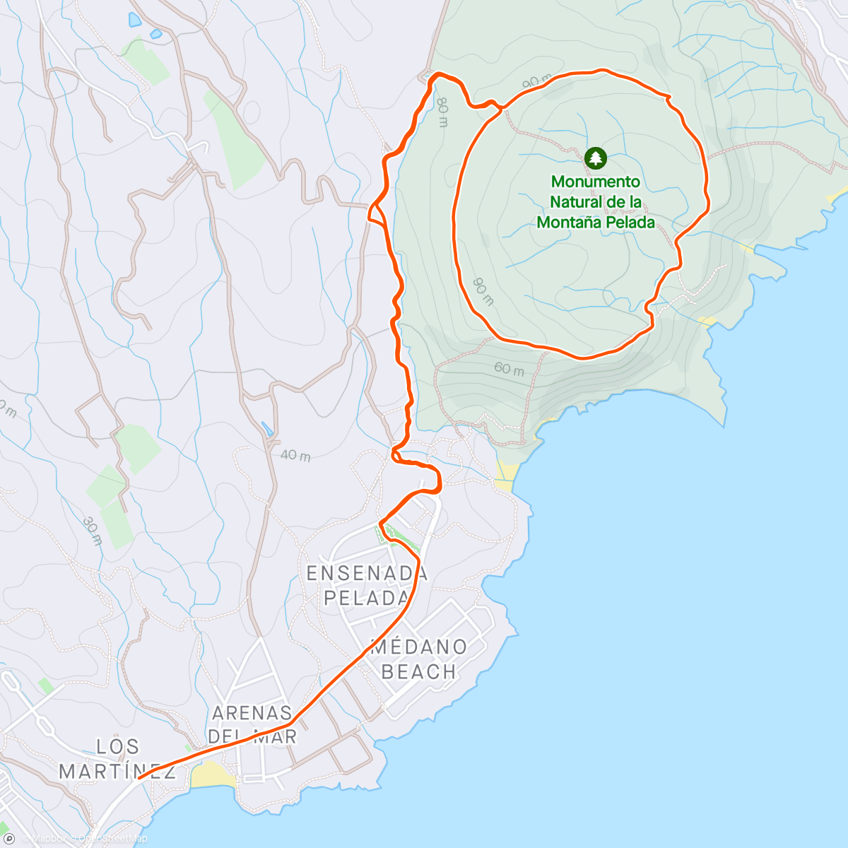 Map of the activity, Trail run