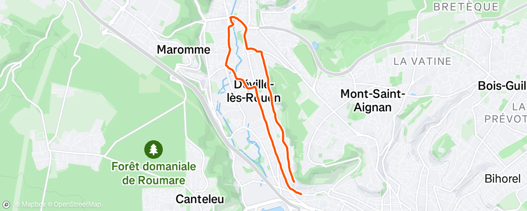 Map of the activity, Course à pied dans l'après-midi