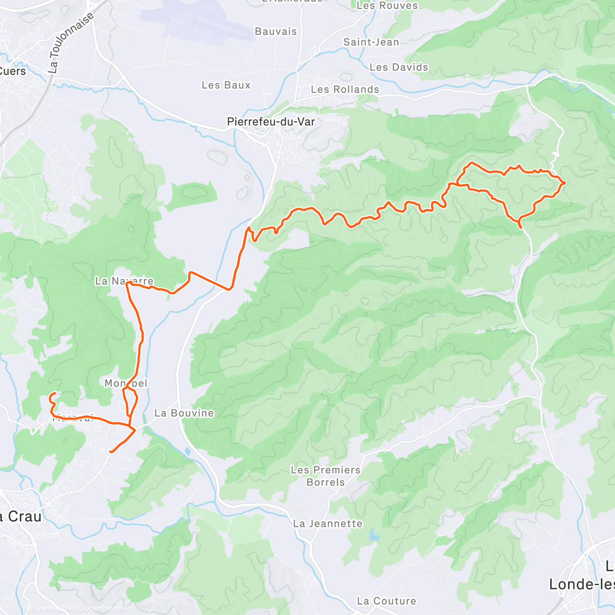 Map of the activity, Morning Ride : chemin fermé + pb mécanique