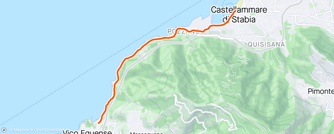 Map of the activity, Castellammare to Vico Equense