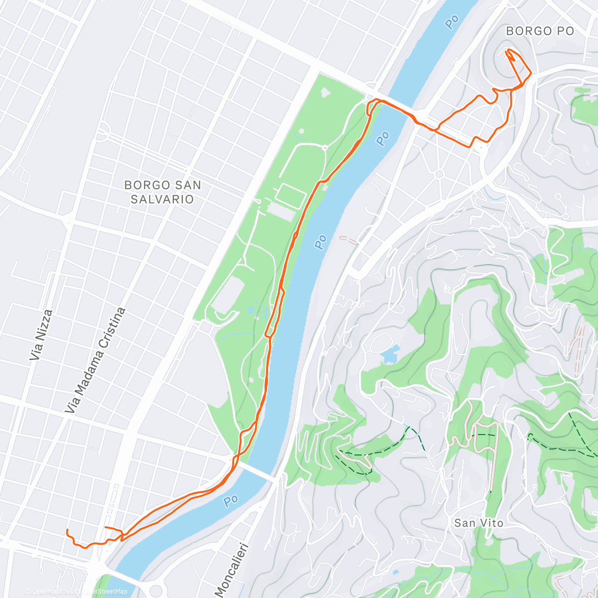 Map of the activity, Corsa pomeridiana
