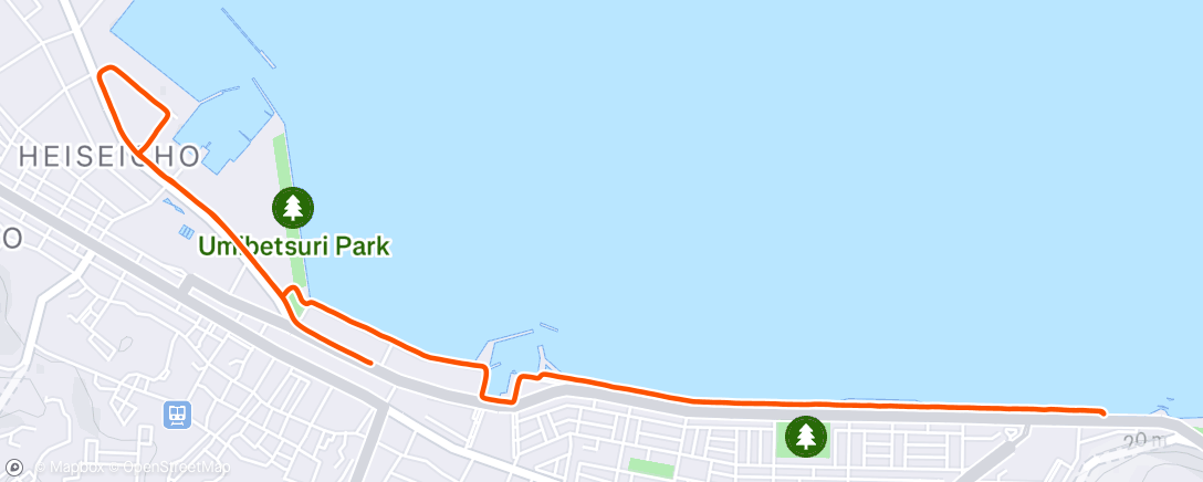 Map of the activity, Afternoon Run