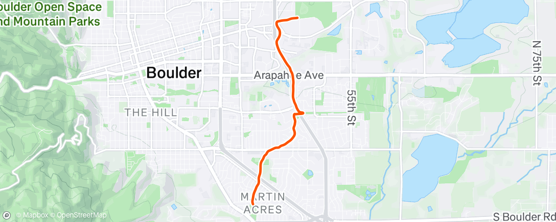 Map of the activity, Morning Run