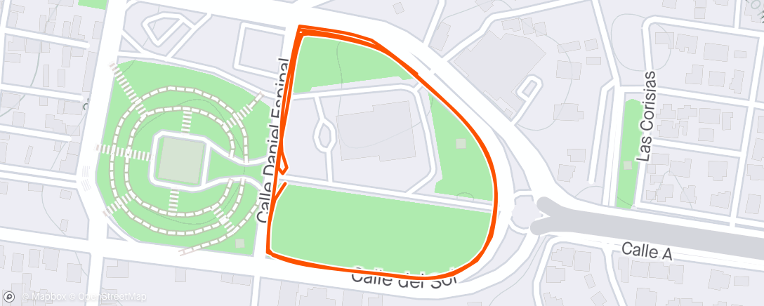 Map of the activity, Nike Run Club: domingo - Carrera por la noche
