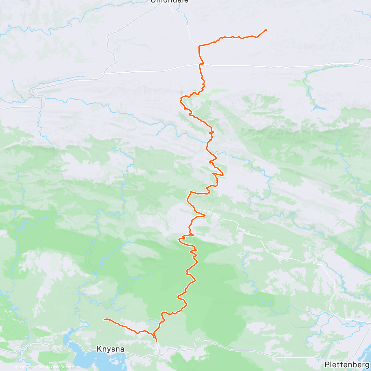 Mapa da atividade, Day 1 of Rocacorba Cycling SA Gravel Tour