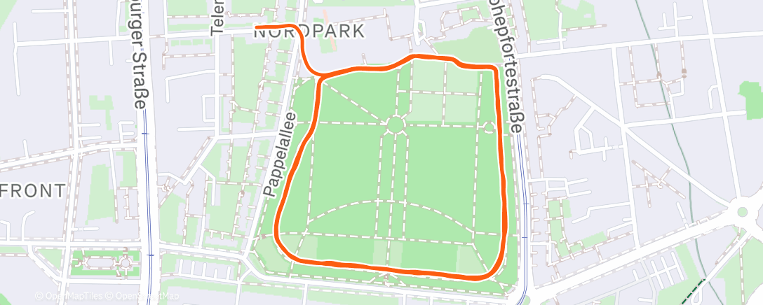 Map of the activity, Lauf am Morgen