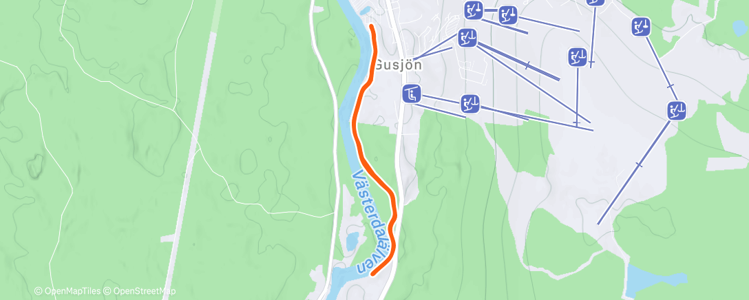 Map of the activity, Afternoon Nordic Ski