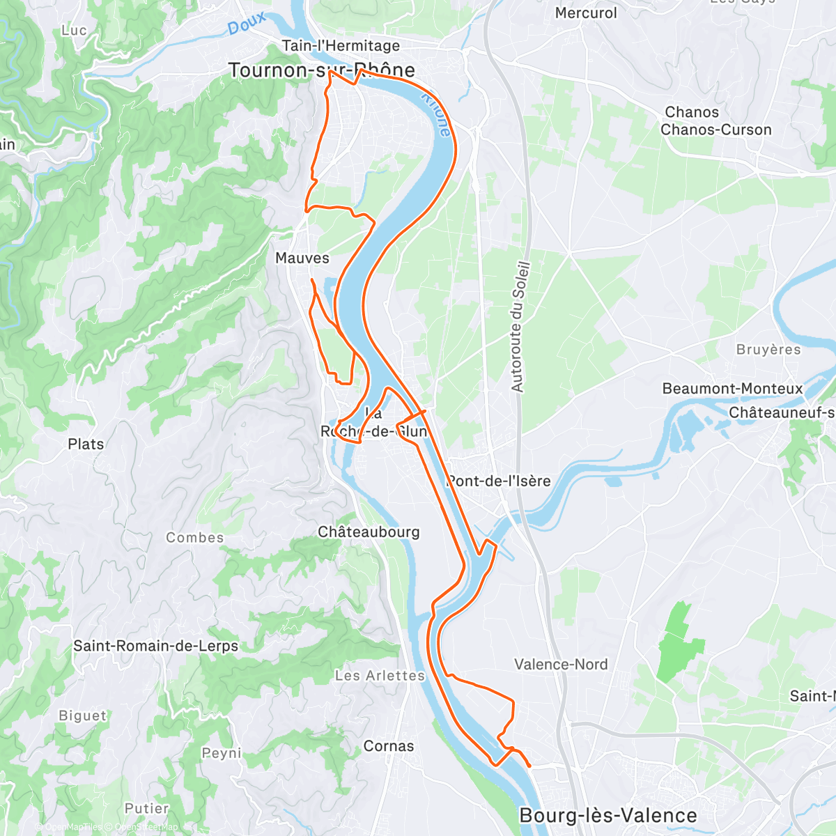 Map of the activity, Cyclisme