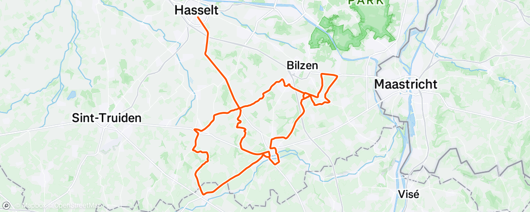 Map of the activity, Pedalata pomeridiana