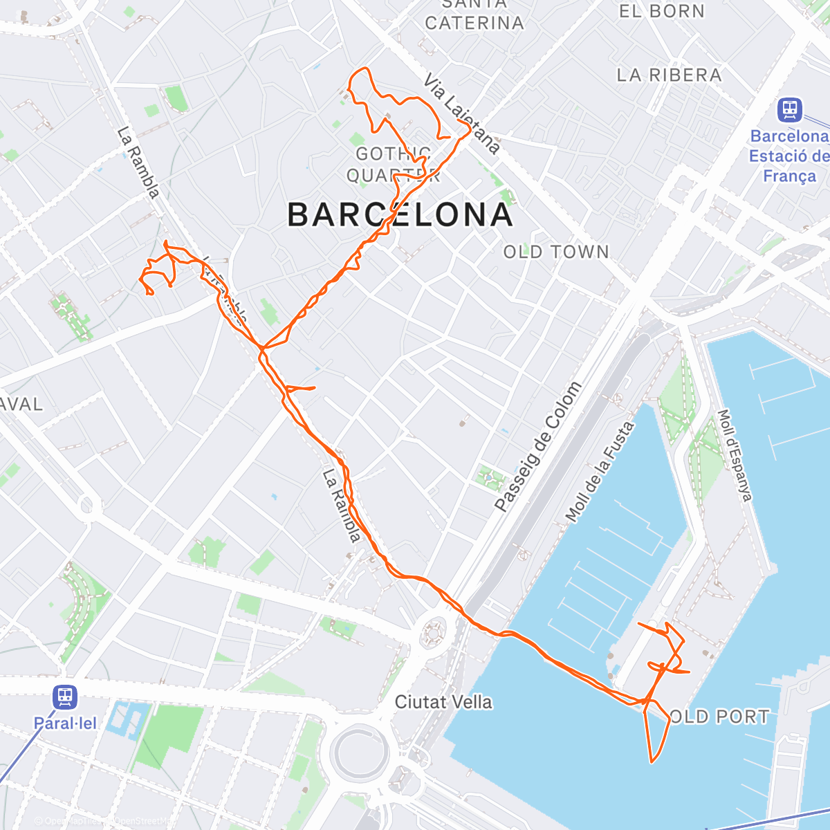 Map of the activity, Barcelone sous la pluie