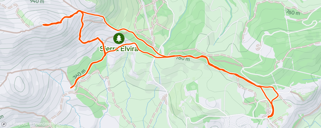 Map of the activity, Sierra Elvira con Ikram 🤯☀️🐐🫣🏃🏽🏃🏾‍♀️⛰️