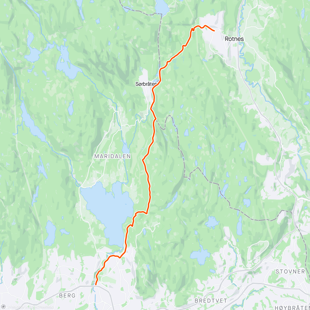 Map of the activity, Trail ride: Oslo - (Movatn) - Nittedal