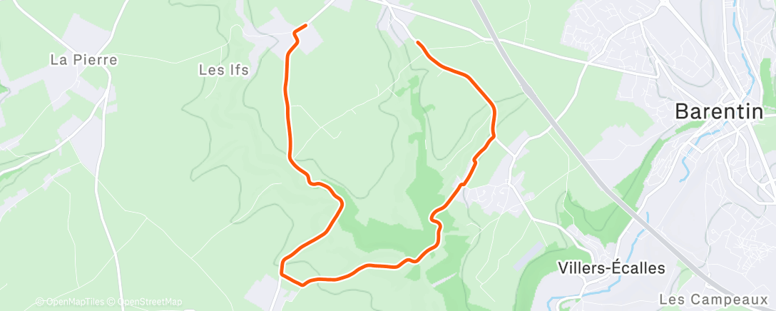 Mappa dell'attività Course à pied dans l'après-midi