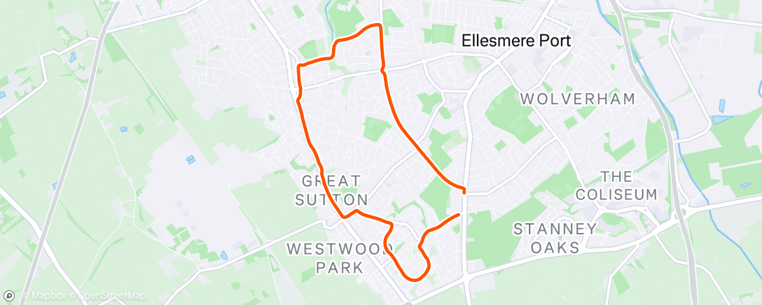 Map of the activity, Evening Run