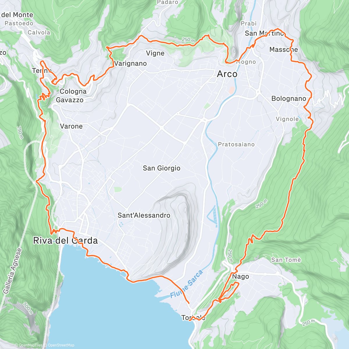 Map of the activity, Garda Trentino Xmas Trail