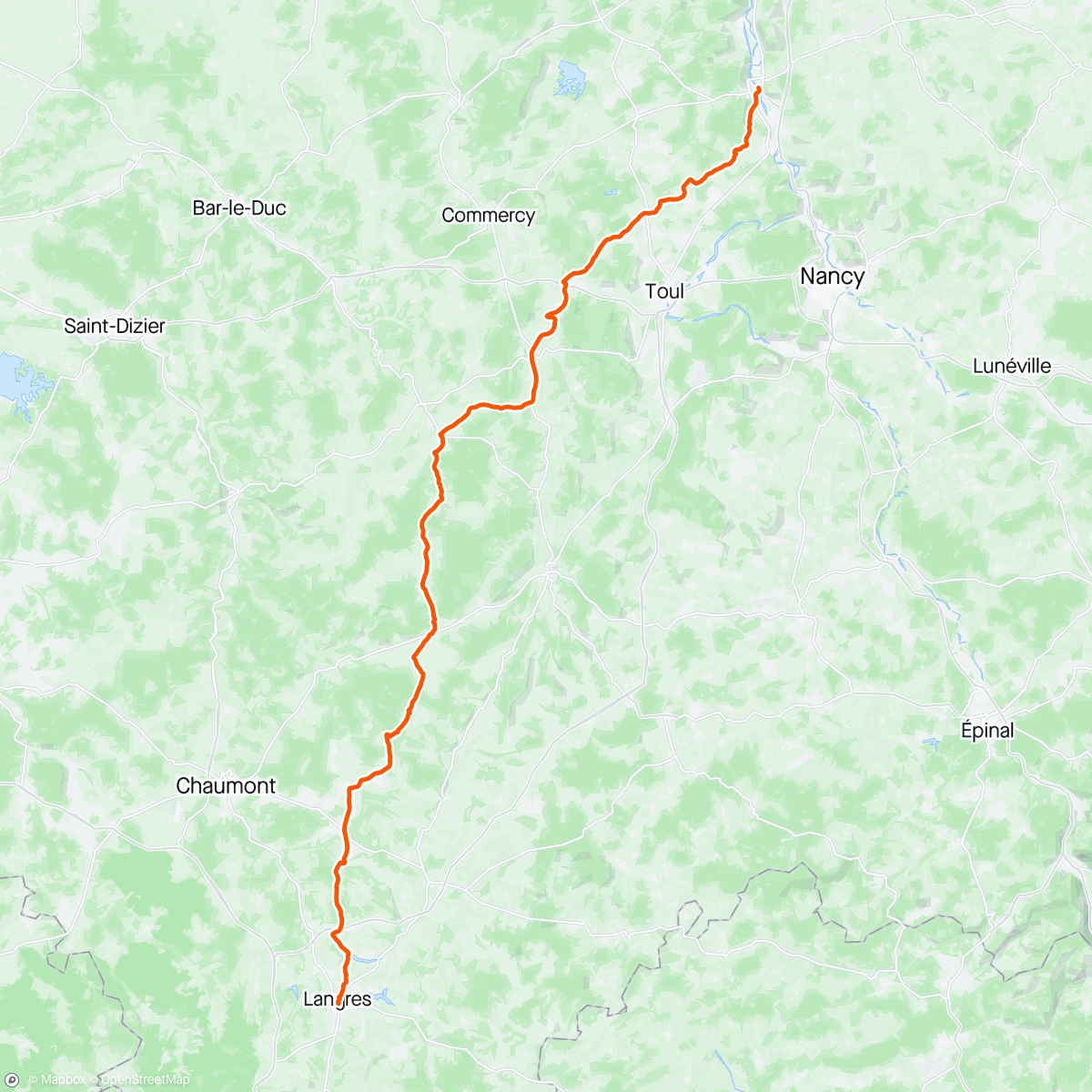 Mapa da atividade, 29/05/2024 Lustrumtocht dag 4 - Pont-a-Mousson - Langres
