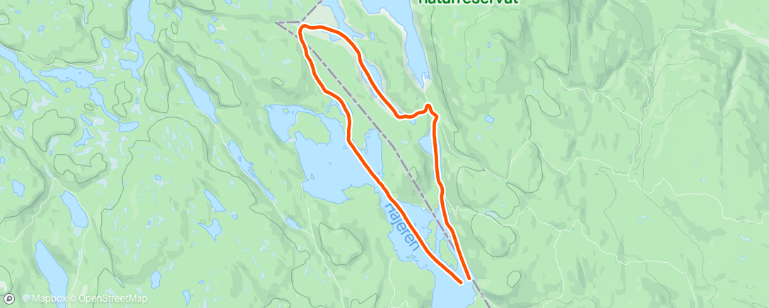 Map of the activity, Mjøvannsrunden