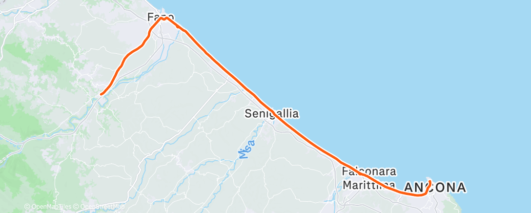 Map of the activity, Pedalata mattutina