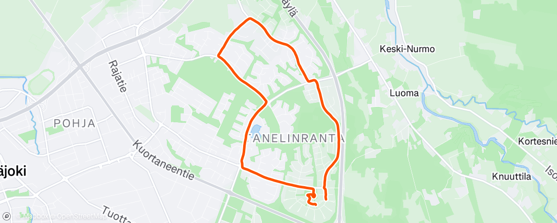 Map of the activity, Afternoon Run