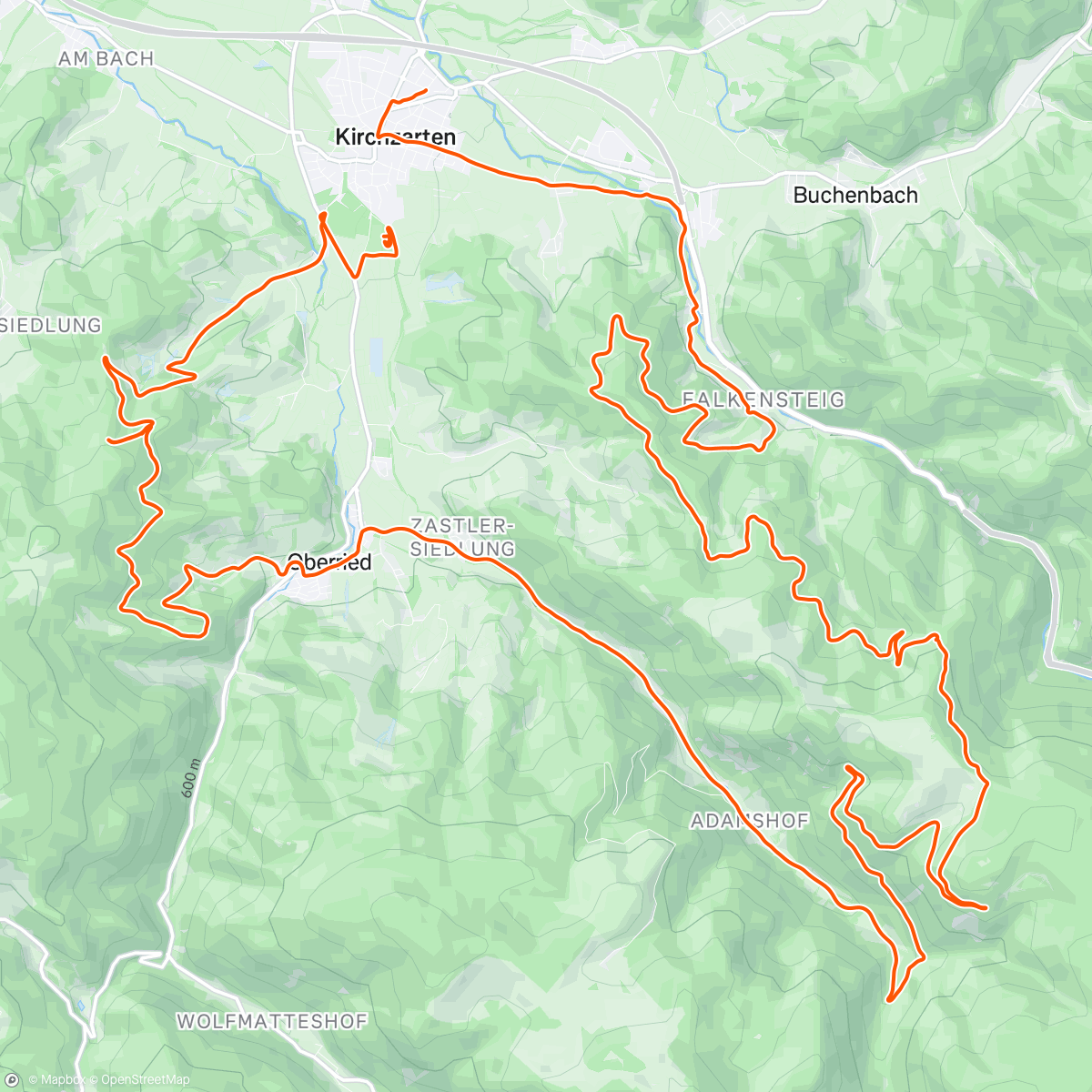 Map of the activity, touchdown im black forest