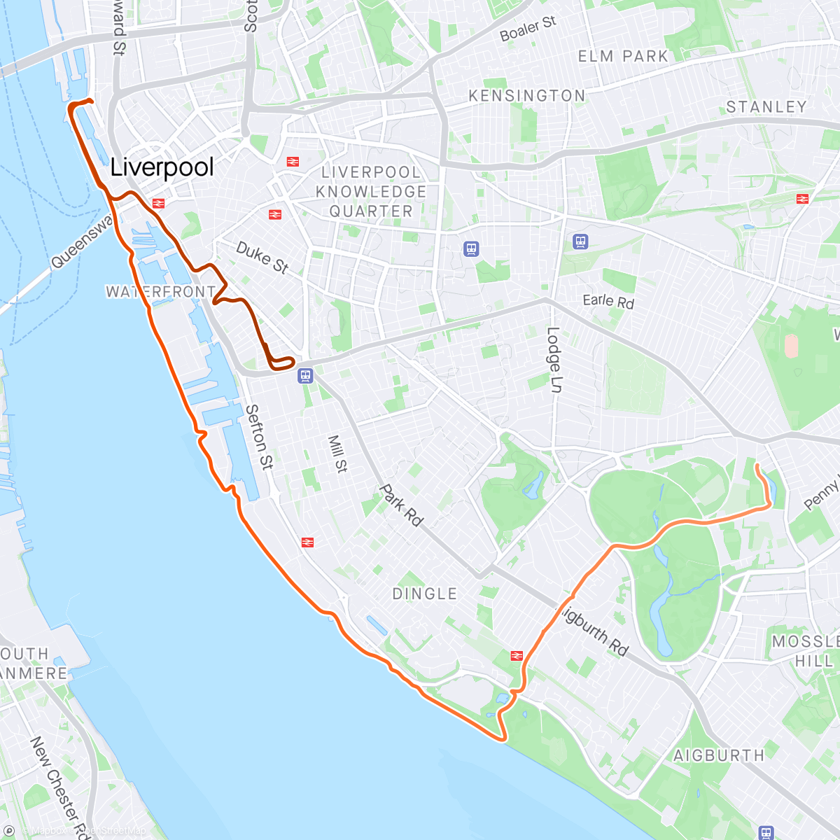 Map of the activity, 6 x 1 mile
