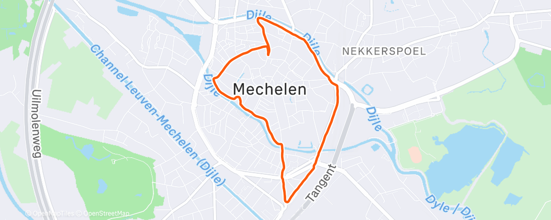 Map of the activity, Morning Run