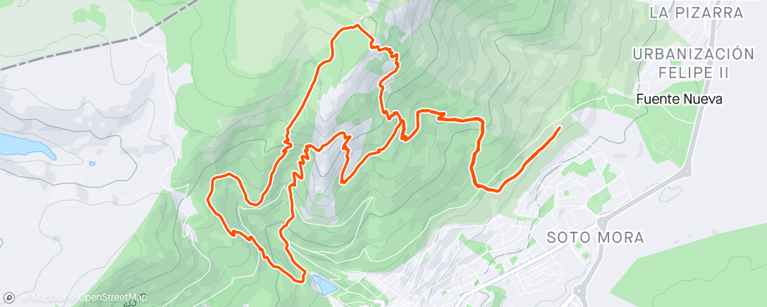 Mapa da atividade, Carrera de montaña a la hora del almuerzo