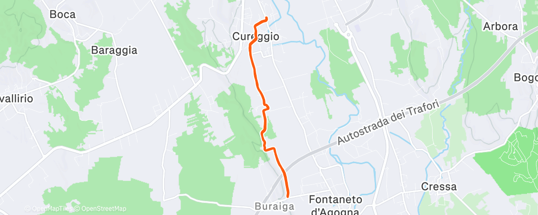 Map of the activity, Evening Run