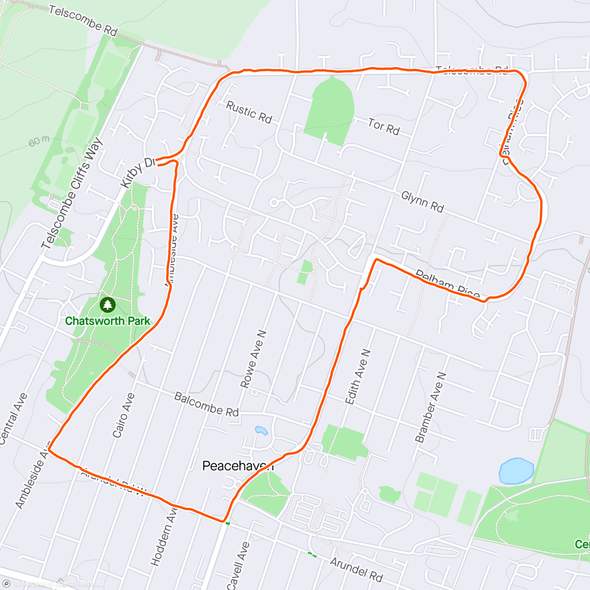Map of the activity, Wednesday morning 5K woofer walk