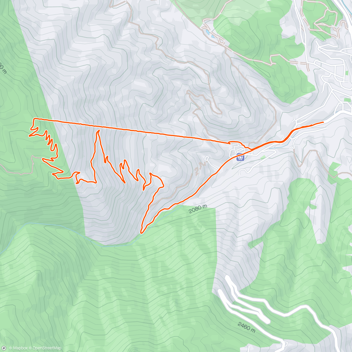 Map of the activity, Evening Run