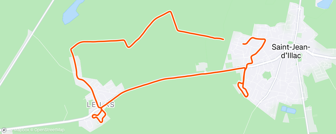 Map of the activity, Course à pied le matin