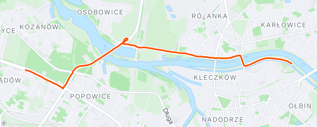Map of the activity, Night Ride