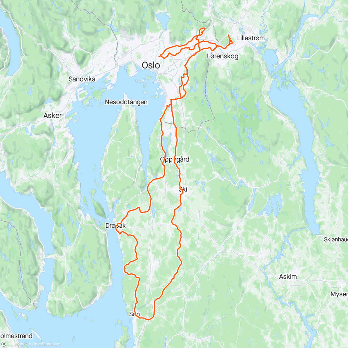 Map of the activity, 6 hours easy longride💆🏼‍♂️
