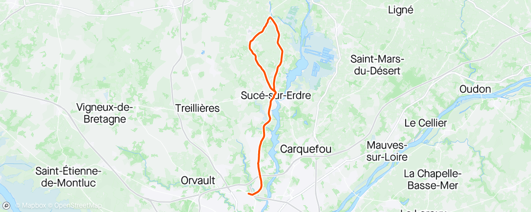 Map of the activity, 37km vélo 🚲