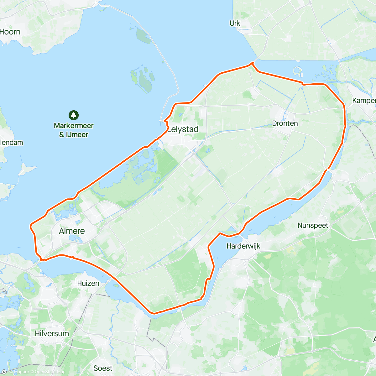 Mapa de la actividad, Rondje Flevoland