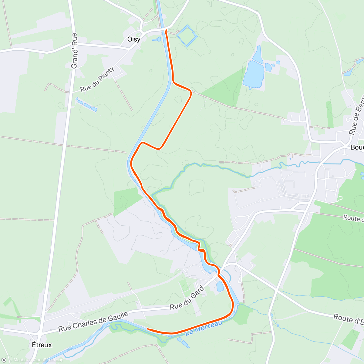 Map of the activity, Morning Hike