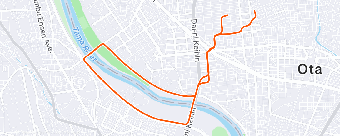 Map of the activity, 夕方のランニング