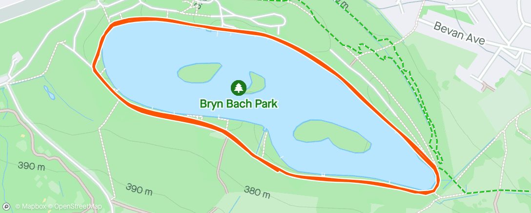 Mapa de la actividad, Parc Bryn Bach parkrun #349
