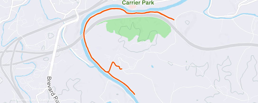 Map of the activity, 5 Easy at Biltmore